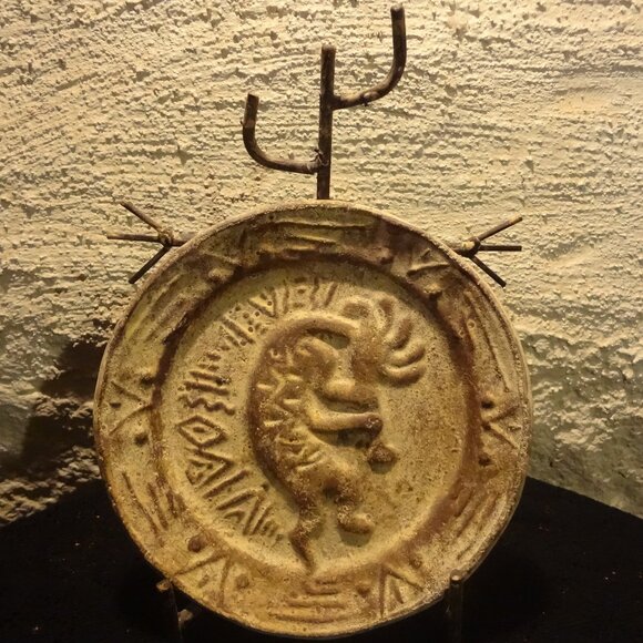 Kokopelli Stoneware Collectible Plate with Stand - Picture 1 of 3